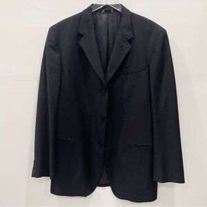 Donna Karan Signature Made In Italy Wool Black Blazer Suit Jacket 43/36 Long